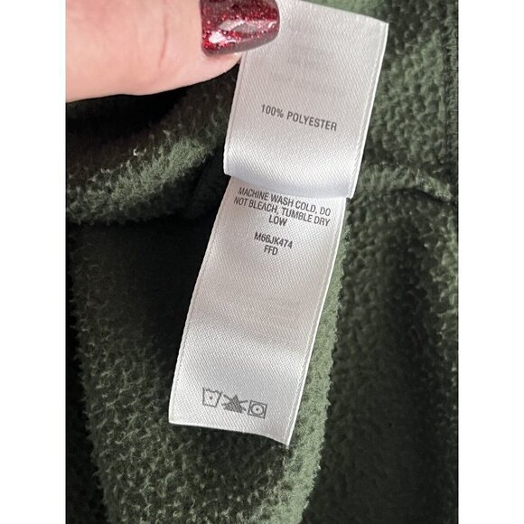 Cabela's Mens Sz L Green Fleece 1/4 Zip Pullover  Sweatshirt - Picture 6 of 7